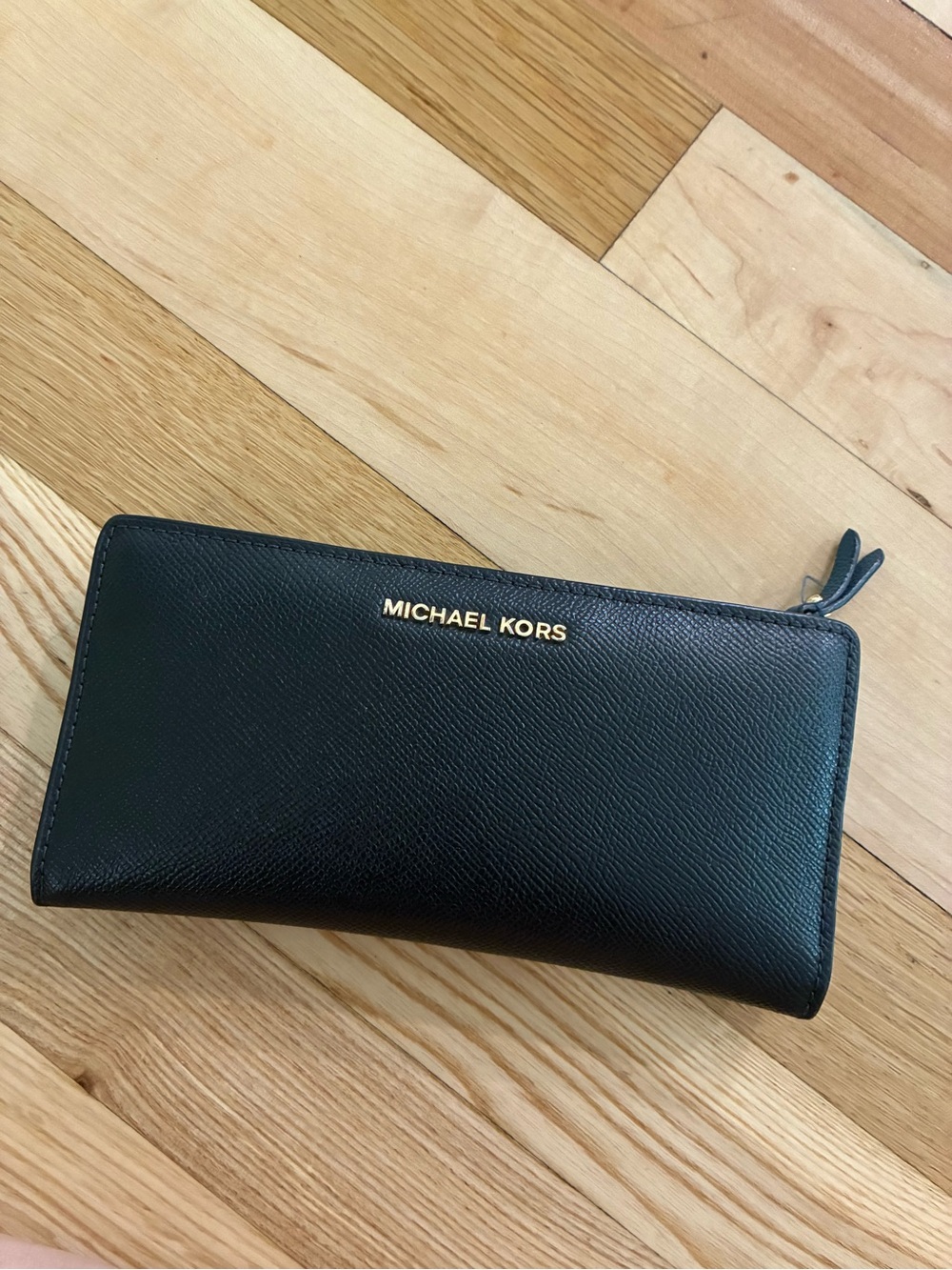 Michael Kors Navy Blue Zip Around Leather Wallet